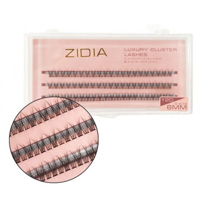 Ресницы-пучки ZIDIA Luxury Cluster Lashes Fish tail 12D (C 0.10, 3 ленты) - 6 мм