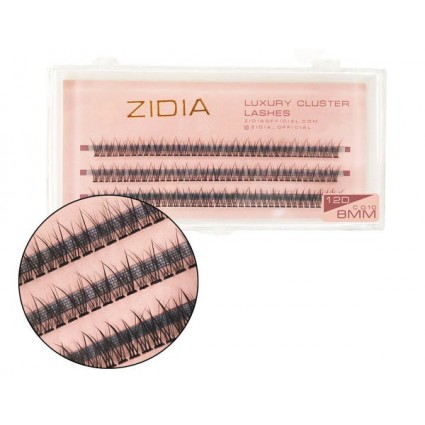 Ресницы-пучки ZIDIA Luxury Cluster Lashes Fish tail 12D (C 0.10, 3 ленты) - 8 мм