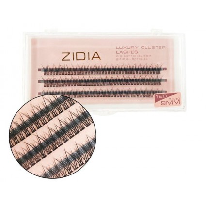 Ресницы-пучки ZIDIA Luxury Cluster Lashes Fish tail 12D (C 0.10, 3 ленты) - 9 мм