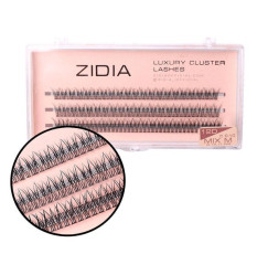 Eyelashes-bunches ZIDIA Luxury Cluster Lashes Fish tail 12D (C 0.10, 3 strips) - Mix M 9, 10, 11 mm