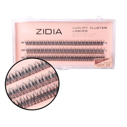 Вії-пучки ZIDIA Luxury Cluster Lashes Fish tail 12D (C 0.10, 3 стрічки) - Mix М 9, 10, 11 мм