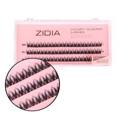 Ресницы-пучки ZIDIA Luxury Cluster Lashes Fish tail 24D (C 0.10, 3 ленты) - 8 мм