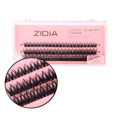 Eyelashes-bunches ZIDIA Luxury Cluster Lashes Fish tail 24D (C 0.10, 3 strips) - Mix 8, 10, 12 mm