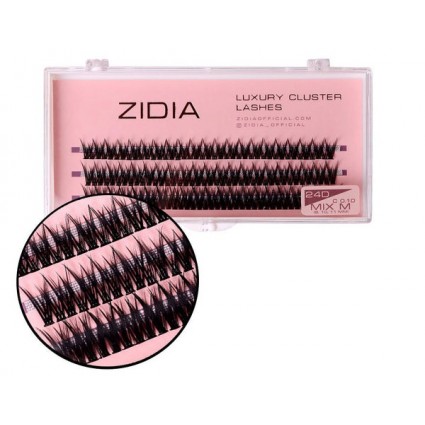 Вії-пучки ZIDIA Luxury Cluster Lashes Fish tail 24D (C 0.10, 3 стрічки) - Mix М 9, 10, 11 мм