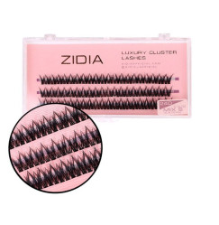 Eyelashes-bunches ZIDIA Luxury Cluster Lashes Fish tail 24D (C 0.10, 3 strips) - Mix S 8, 9, 10 mm