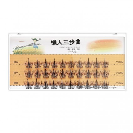 Nesura cluster eyelashes (3 strips 11, 12, 13 mm) - fishtail