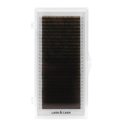 Eyelash extensions Sculptor Lash&Cash, mix C, 0.10 (7-13 mm) / dark chocolate