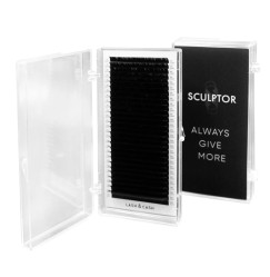Eyelash extensions Sculptor Lash&Cash, mix C, 0.07 (7-13 mm) / black