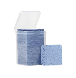 Lint-free wipes with perforation in a container (200 pcs) - square - blue