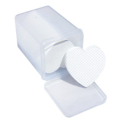 Lint-free wipes with perforation in a container (200 pcs) - heart-shaped - white