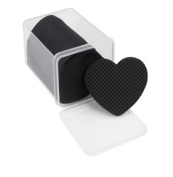 Lint-free wipes with perforation in a container (200 pcs) - heart-shaped - black