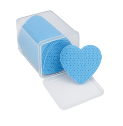 Lint-free wipes with perforation in a container (200 pcs) - Heart - blue