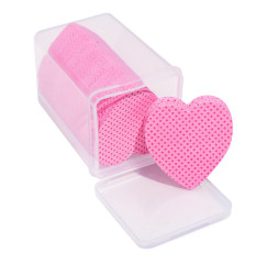 Lint-free wipes with perforation in a container (200 pcs) - Heart - pink