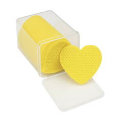 Lint-free wipes with perforation in a container (200 pcs) - Heart - yellow