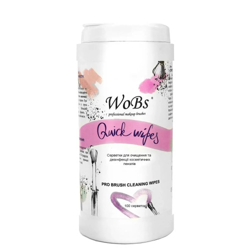 Chusteczki do czyszczenia pędzli WoBs / Quick Wipes, 100 szt.