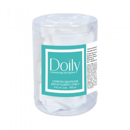 Disposable nail wipes made of spunlace Doily 6x6 cm, 400 pcs in tube