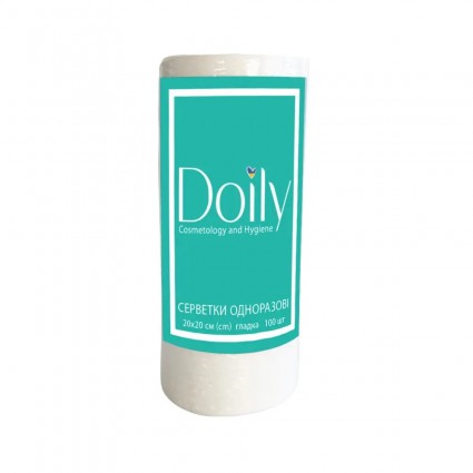 Disposable wipes in roll made of spunlace smooth 40g/m2 Doily - 20x20 cm, 100 pcs
