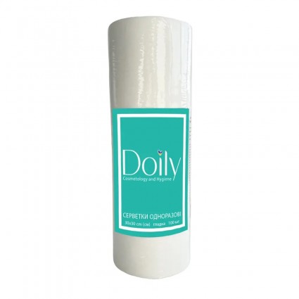 Disposable wipes in roll made of spunlace smooth 40g/m2 Doily - 30x30 cm, 100 pcs