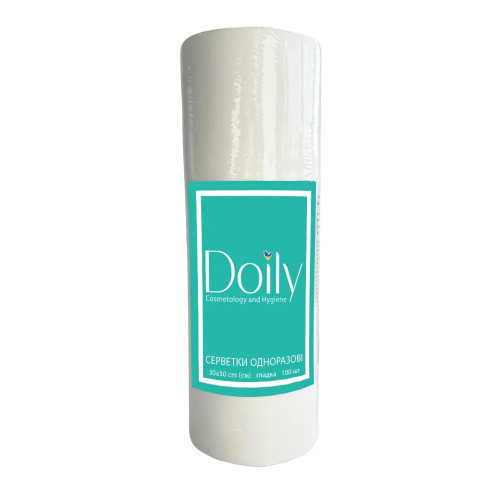 Disposable wipes in roll made of spunlace smooth 40g/m2 Doily - 30x30 cm, 100 pcs