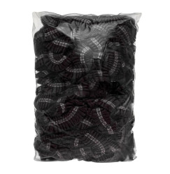 Spunbond caps with elastic bands, 100 pcs per pack (black)