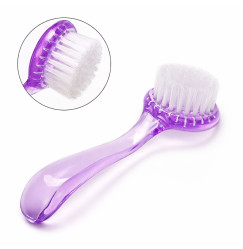 Manicure brush for dust removal with cap - purple