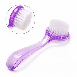 Manicure brush for dust removal with cap - purple