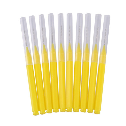 Щіточка для вій та брів бебі браш BABY BRUSH - жовта (0,9 мм), 1 шт