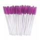 Brushes for eyebrows and eyelashes, fluffy / white handle - raspberry bristles / 50 pcs per pack