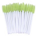 Brushes for eyebrows and eyelashes / white handle - light green bristles / pack of 50 pcs