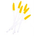 Brushes for eyebrows and eyelashes, fleecy / white handle - yellow bristles / 50 pcs per pack