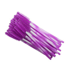 Eyebrow and eyelash brushes fluffy / lolipops violet / pack of 50 pcs