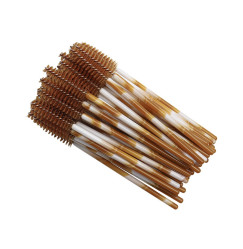 Eyebrow and eyelash brushes fluffy / lolipops brown / pack of 50 pcs