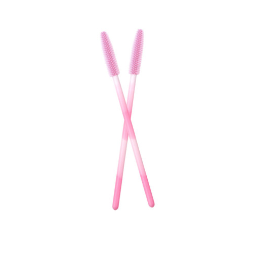 Eyebrow and eyelash brushes / lolipops SILICONE pink / pack of 50 pcs