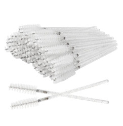 Brushes for eyebrows and eyelashes, fleecy glitter / white with sparkles / 50 pcs per pack