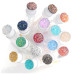 Eyelash brush in individual packaging - WHITE with glitter, 1 pc in a tube