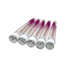 Eyelash brush in individual packaging - WHITE with glitter, 1 pc in a tube