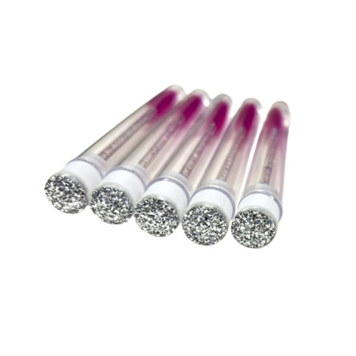 Eyelash brush in individual packaging - WHITE with glitter, 1 pc in a tube
