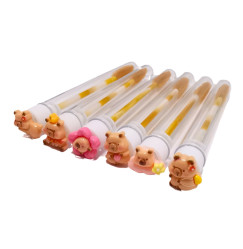 Individually packaged eyelash brush - capybara, 1 pc in a tube