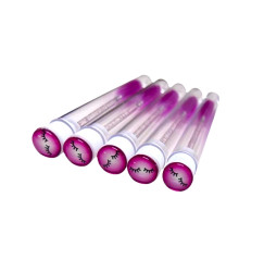 Eyelash brush in individual packaging - EYELASHES - raspberry, 1 pc in a tube