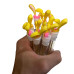 Eyelash brush in individual packaging - bunny YELLOW, 1 pc in a tube