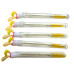 Eyelash brush in individual packaging - bunny YELLOW, 1 pc in a tube