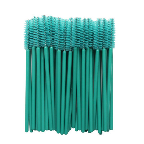 Brushes for eyebrows and eyelashes, fleecy / plain - turquoise / 50 pcs per pack