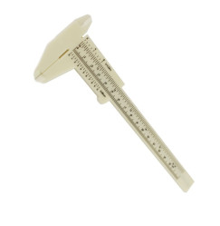 Plastic eyebrow caliper with steel rod / white, 150 mm
