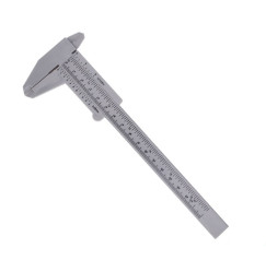 Plastic eyebrow caliper with steel rod / grey, 150 mm