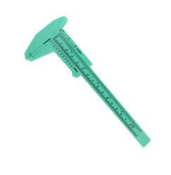 Plastic eyebrow caliper with steel rod / green, 150 mm