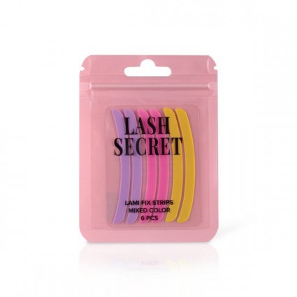 Силиконовые ленты для фиксации ресниц LASH SECRET / Lami fix strips (3 пары цветные)