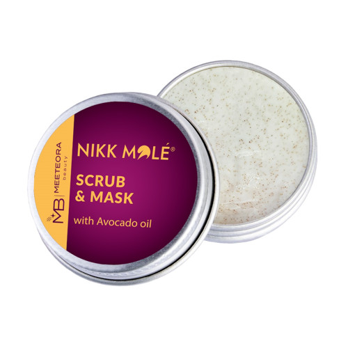 Скраб-маска для брів та обличчя з маслом авокадо Nikk Mole / Scrub   mask with Avocado oil, 40 г