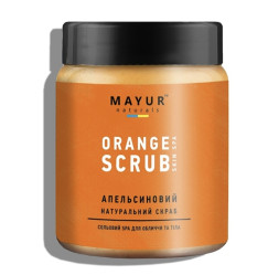 Natural salt scrub for face and body Mayur - with orange and verbena oil, 250 g