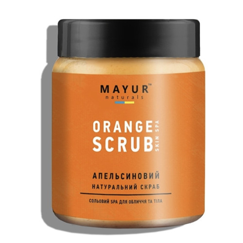 Naturalny peeling solny do twarzy i ciała Mayur - z olejkiem pomarańczowym i werbenowym, 250 g