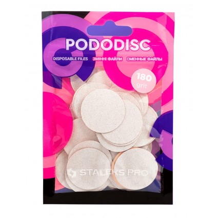 Змінні файли для педикюрного диска PODODISC STALEKS PRO L 180 грит (50 шт) / білі